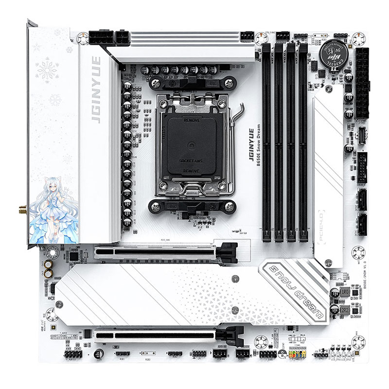 Placa-Mãe JGINYUE B650E Snow D - Am5 Micro Atx Pcie 5.0 Motherboard avaliação e preço