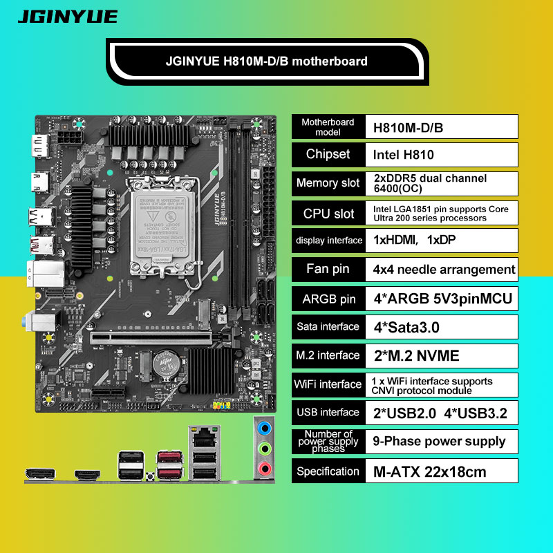 Placa-mãe Micro-ATX H810 Intel - Lga1851 Gaming Motherboard avaliação e preço