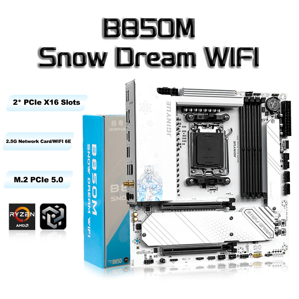 Placa-mãe para jogos JGINYUE B - Am5 Micro Atx Pcie 5.0 Motherboard avaliação e preço